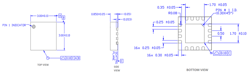Plan mécanique - Qorvo CI amplificateur RF MMIC asymétriques QPL1840 